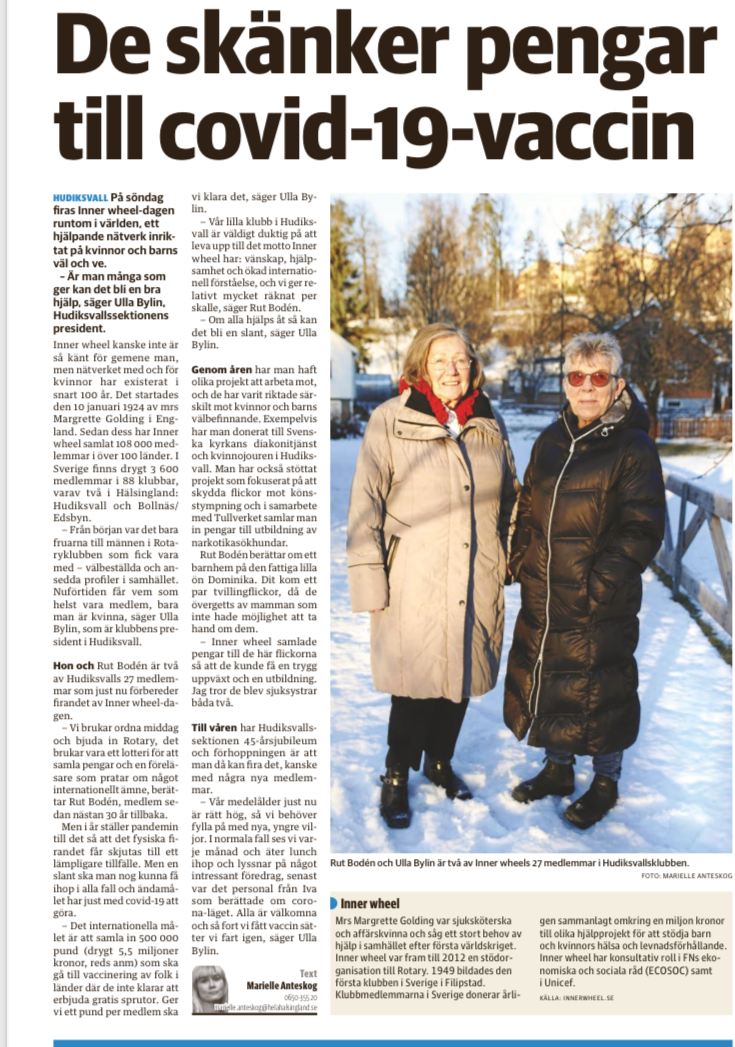 Artikel i Hudiksvalls tidning